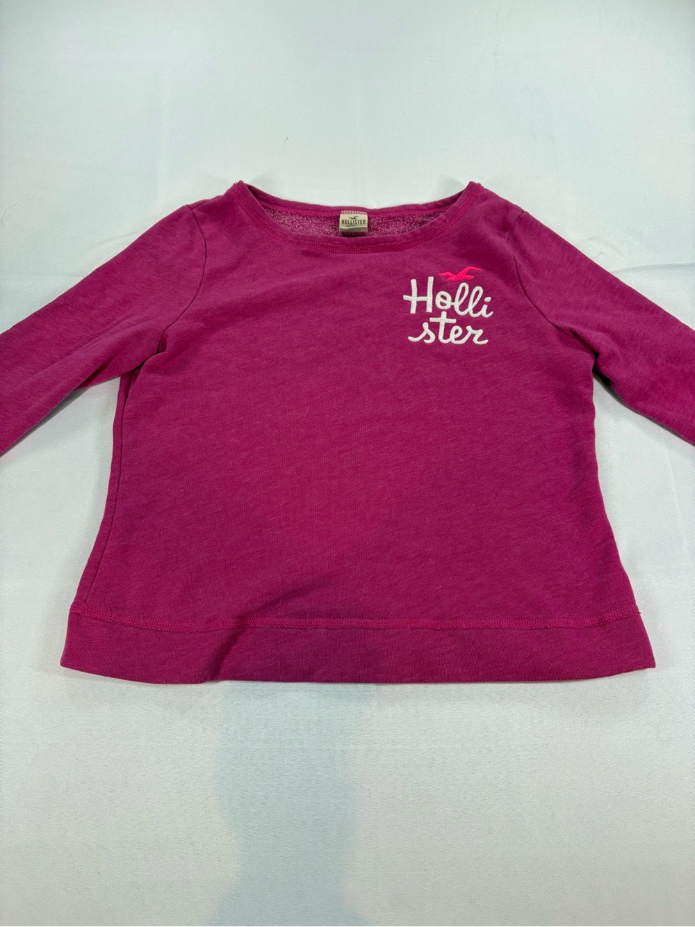 Hollister Y2K Pink Embroidered Logo Sweatshirt Women’s Small - Picture 1 of 5